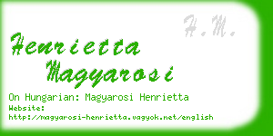 henrietta magyarosi business card